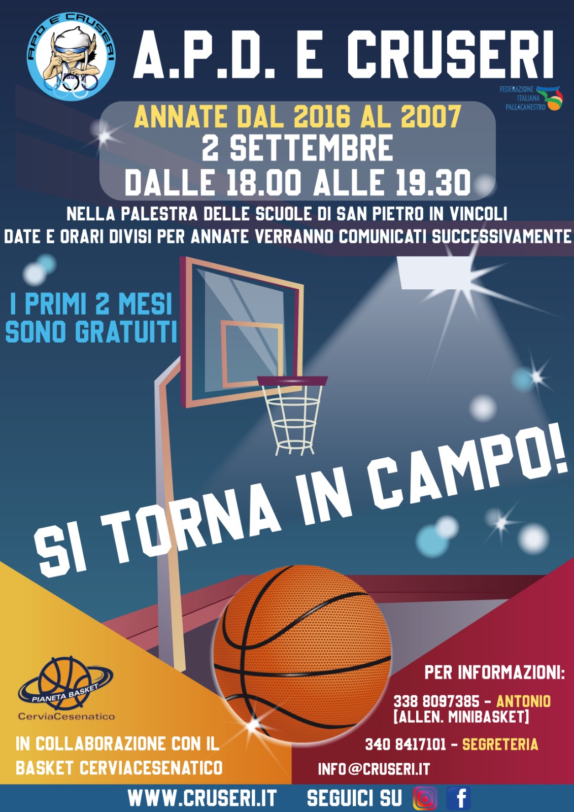 BASKET CRUSERI - INIZIO CORSI 2022 - Pietro Neri