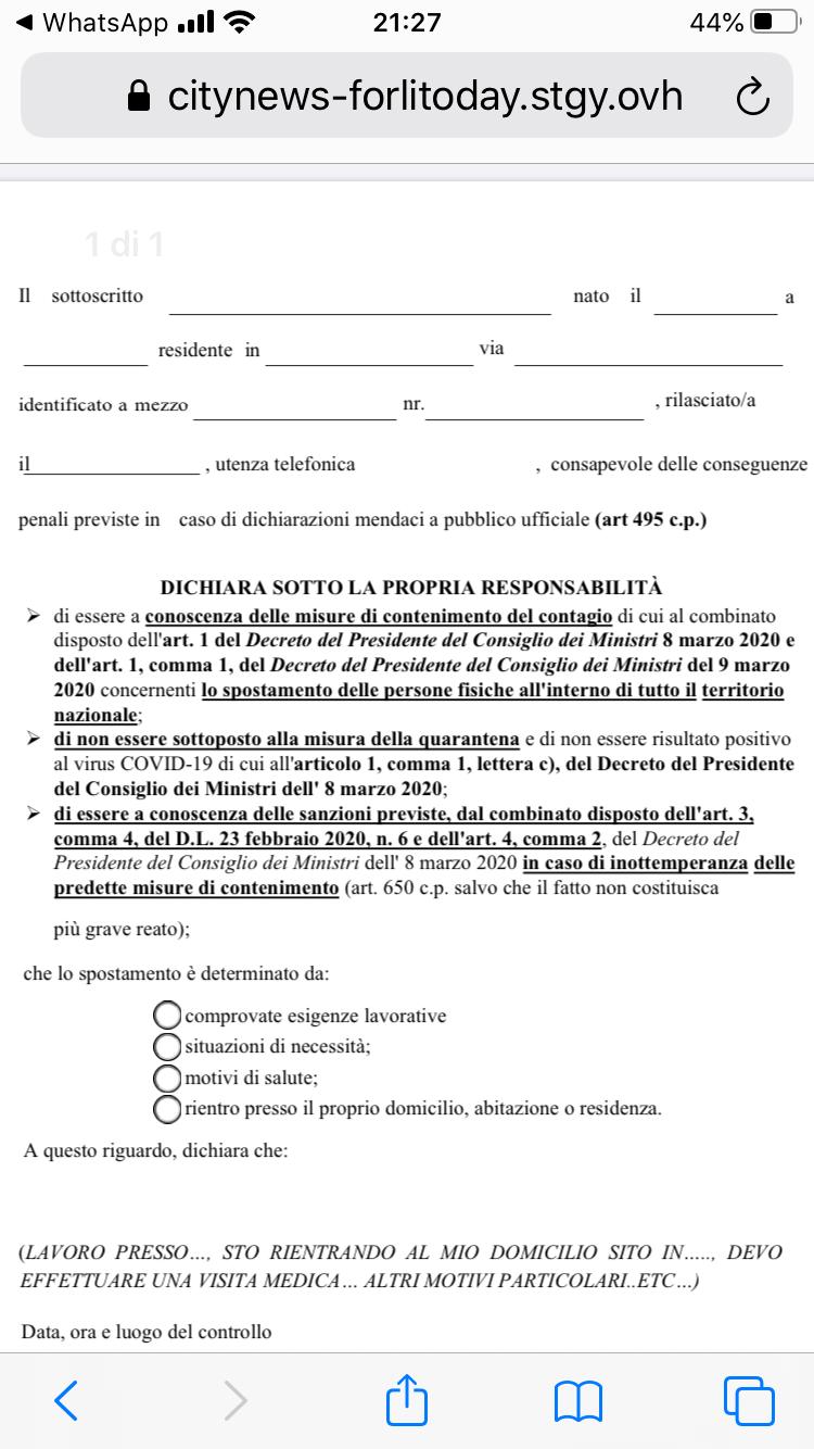 Autocertificazione 